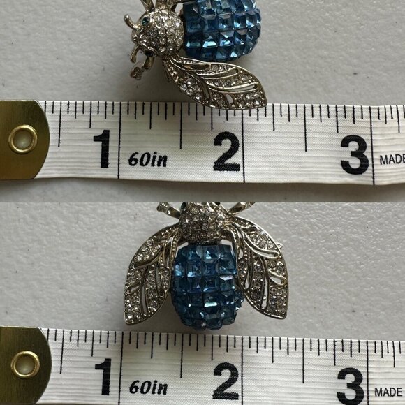 Rhinestone Fly Beatle Bug Hat Scarf Pins Lapel Clips Set of 4 Art to Wear Boho - Picture 11 of 12